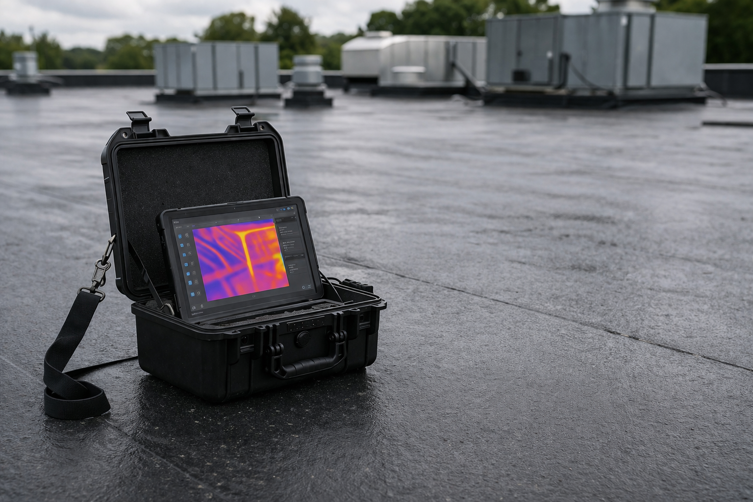 Inspection thermique sur toit industriel